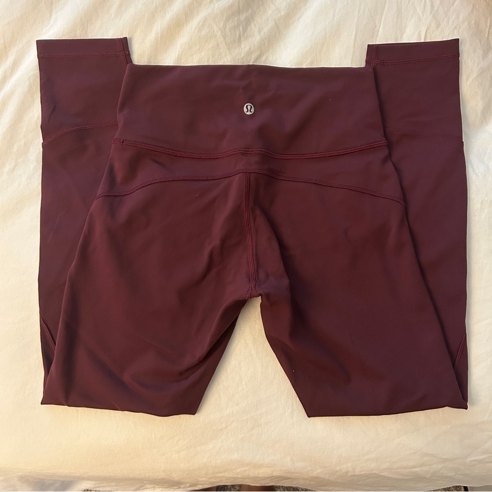 Lululemon Wunder Under Crop 25” Leggings – Size 6 – Maroon